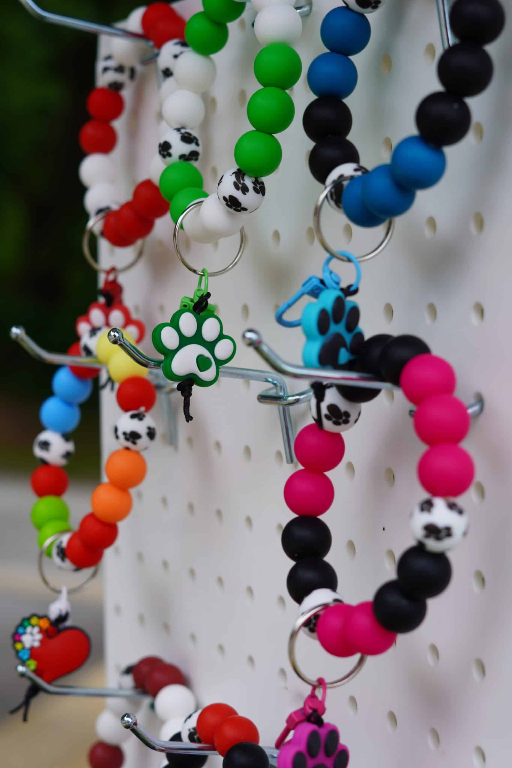 DSC02538 A display of colorful bracelets in various styles and designs